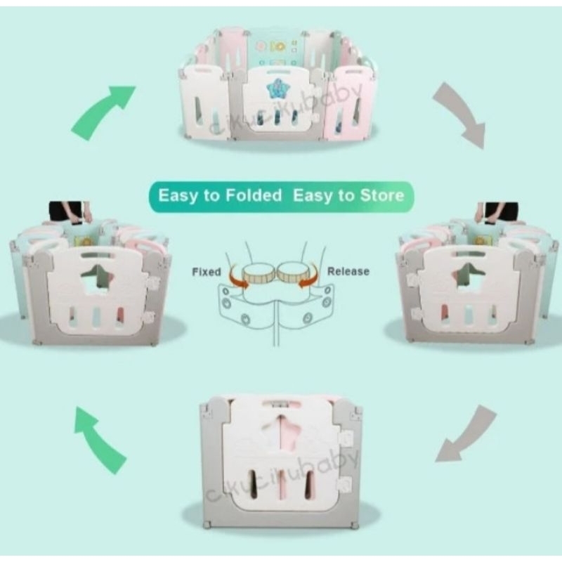 Coby Fence Starlight Fold Fence / Pagar Pengaman Bayi