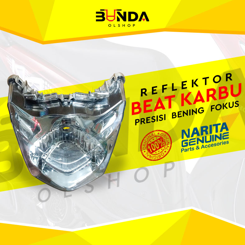 Reflektor lampu depan Beat karbu lama plus Mika kaca