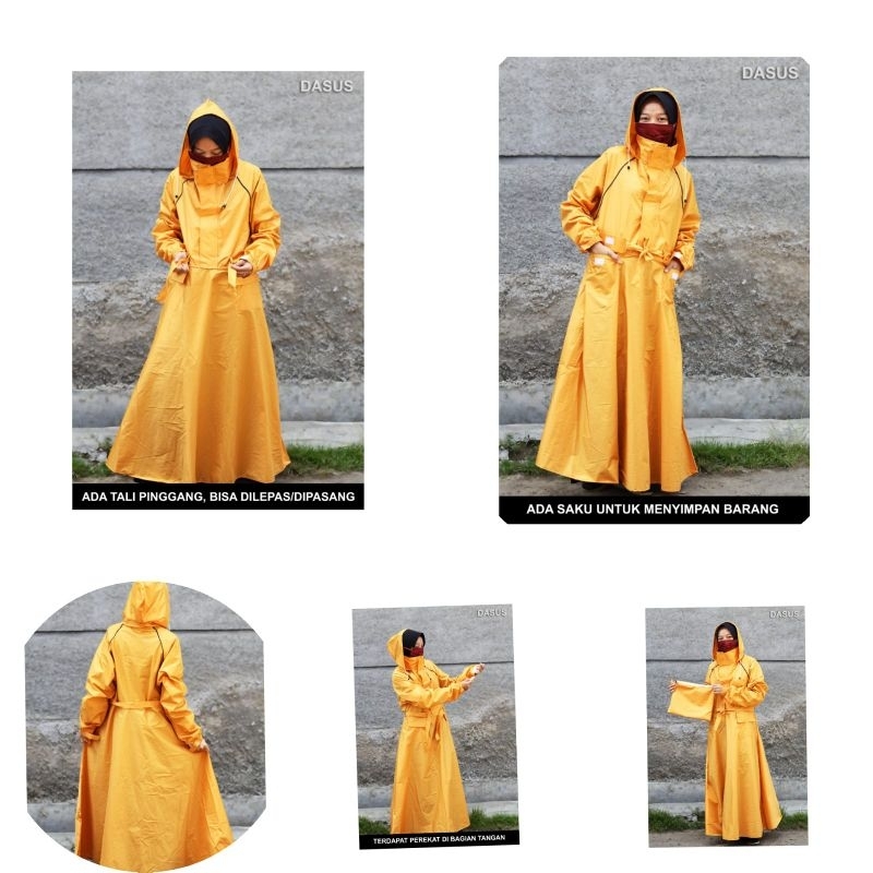 jas hujan wanita  premium allsize taslan import