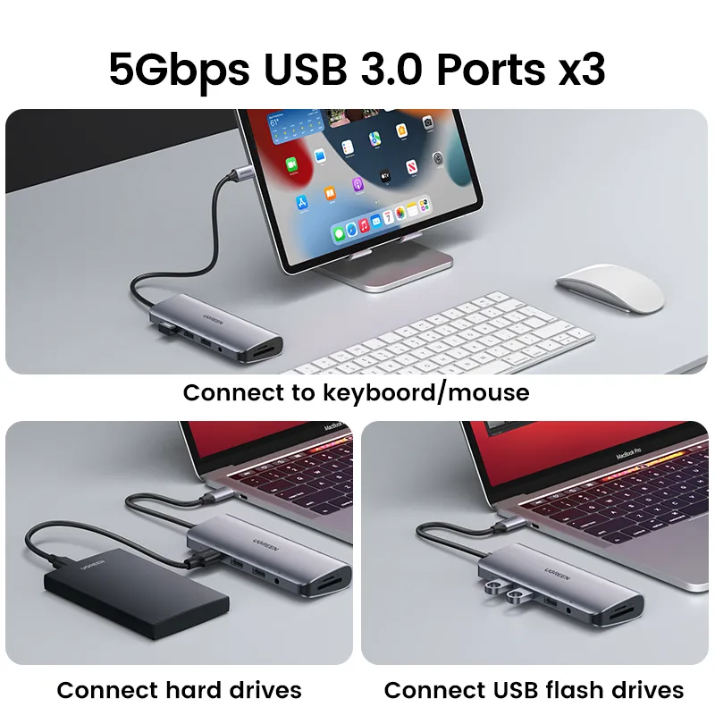 UGREEN USB Type C Hub Splitter 10 in 1 - 4 in 1 MULTI ADAPTER Audio 8K Adapter