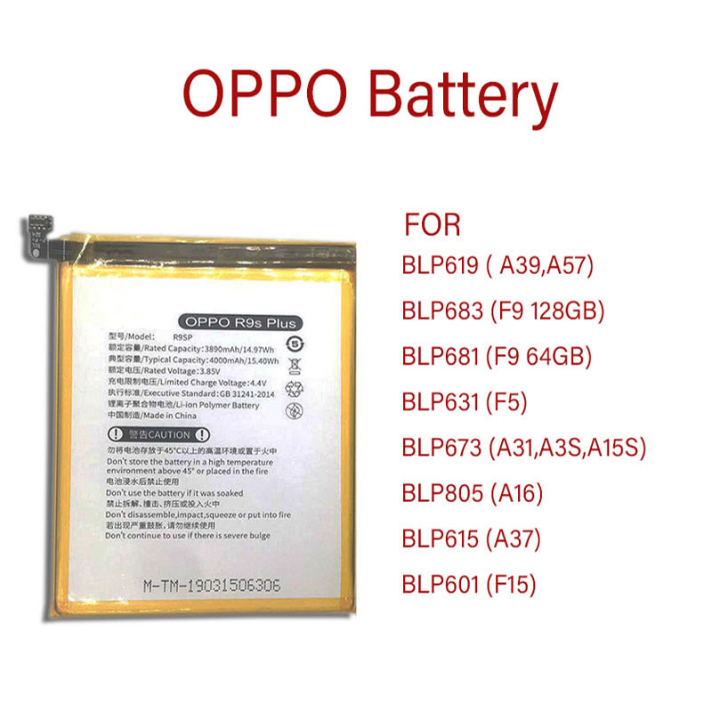 Baterai Battery Batre For Oppo Original 100% A39/A57/F1S/A59/F5/F5+/F3/A77/F9PRO/F9/805/A37/A37F/NEO9/A3S/ A5S/A5/A7 Original battery