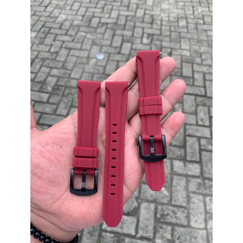 Strap tali jam tangan silicon original merah lug 20mm limited lembut