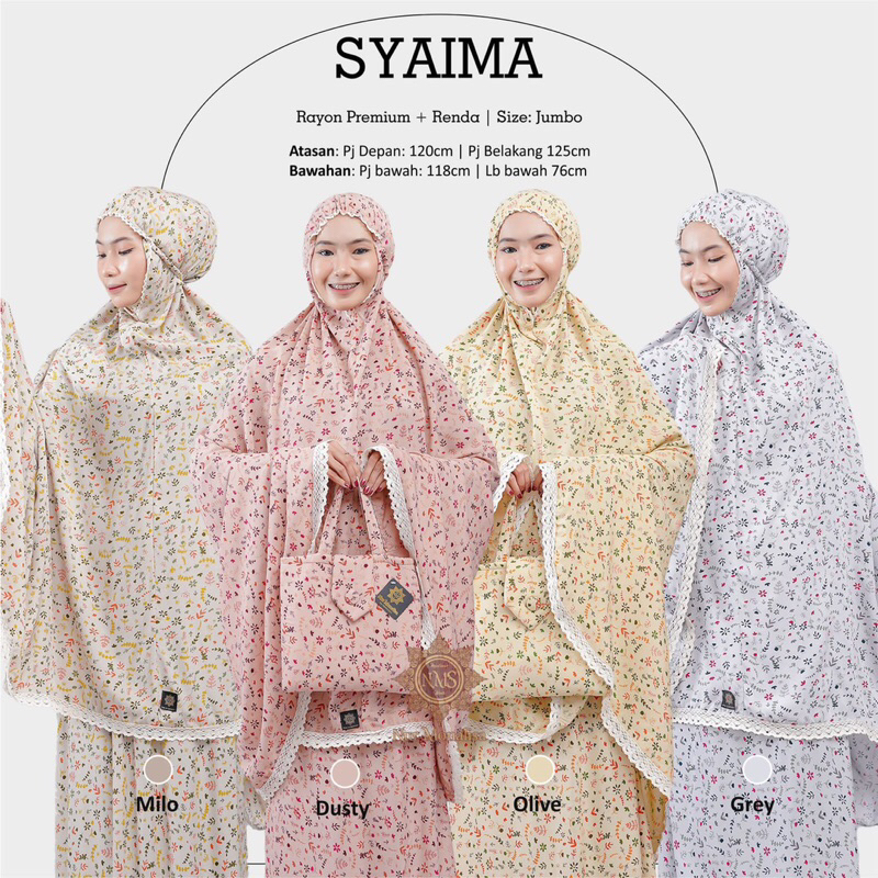 Mukena Rayon Jumbo | Mukena Syaima by Nur Monalisa | Mukena Rayon Premium