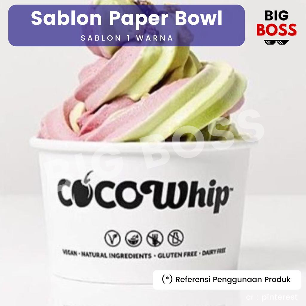 [CUSTOM SABLON] Sablon Paper Bowl / Mangkok Kertas Rice Bowl 360ml 500ml 650ml 800ml + Tutup/Lid min Qty 1000Pcs