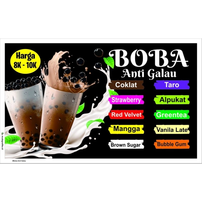 Spanduk Boba/Banner Minuman Boba 100x60