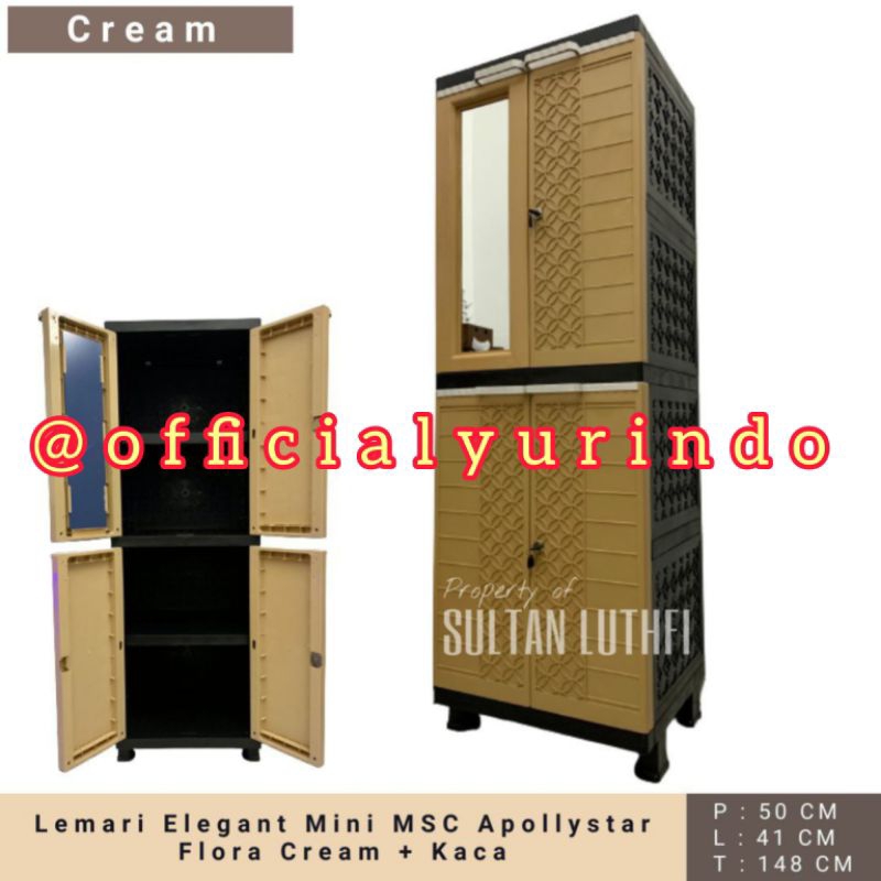 Lemari Plastik 4 Susun Apollystar MSC Cream