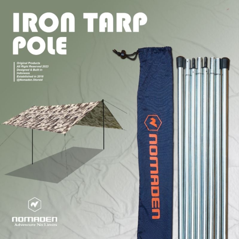 Iron Tarp Pole - Tiang Flysheet Nomaden 2Set x 200cm