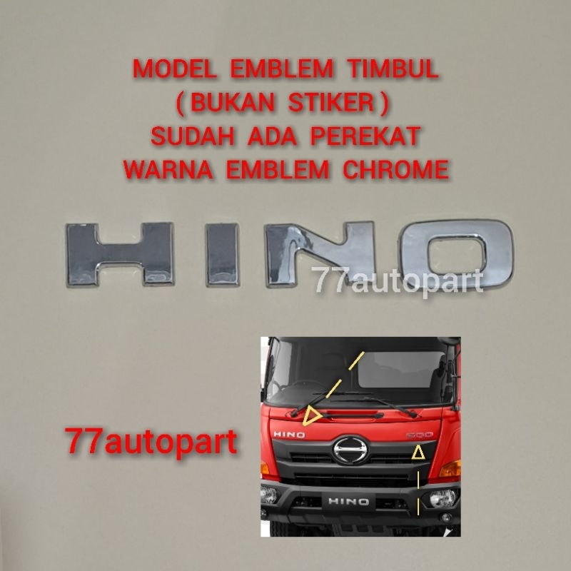 tulisan emblem hino chrome