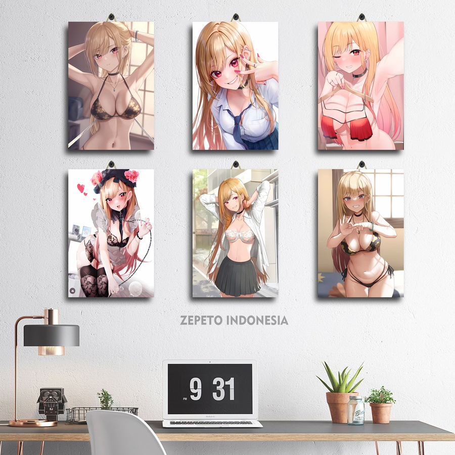POSTER KAYU GAMBAR WAIFU SHINJU INUI 20X30 | DEKORASI RUANG KARAKTER ANIME WAIFU MARIN KITAGAWA | PA