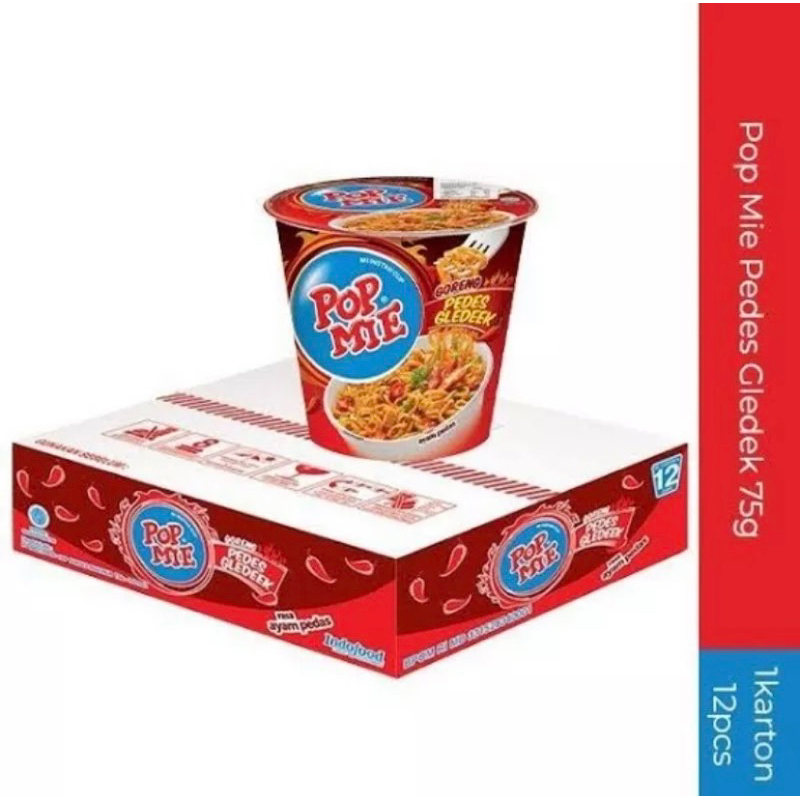 

Pop Mie Goreng Pedes Gledeek 1 Dus/12pcs 1pc 900gr