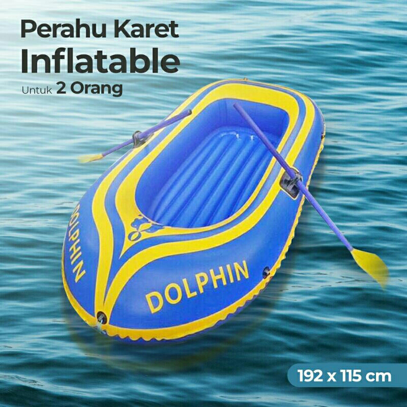 Perahu Karet Kano Inflatable Boat 2 Orang xc713 Blue