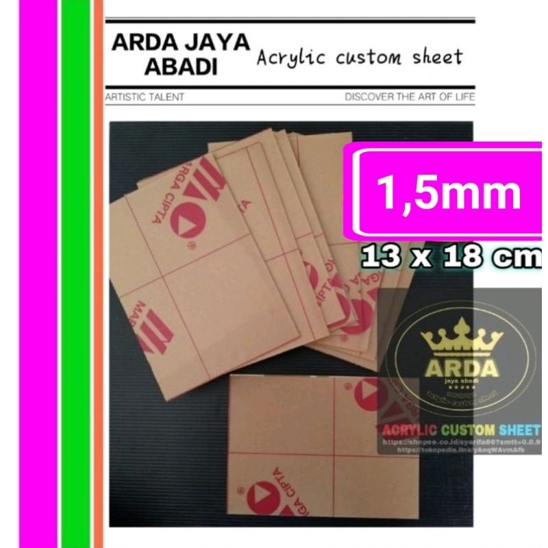 

Akrilik 1,5mm bening 13 x 18 /Acrylic 5R sheet marga cipta