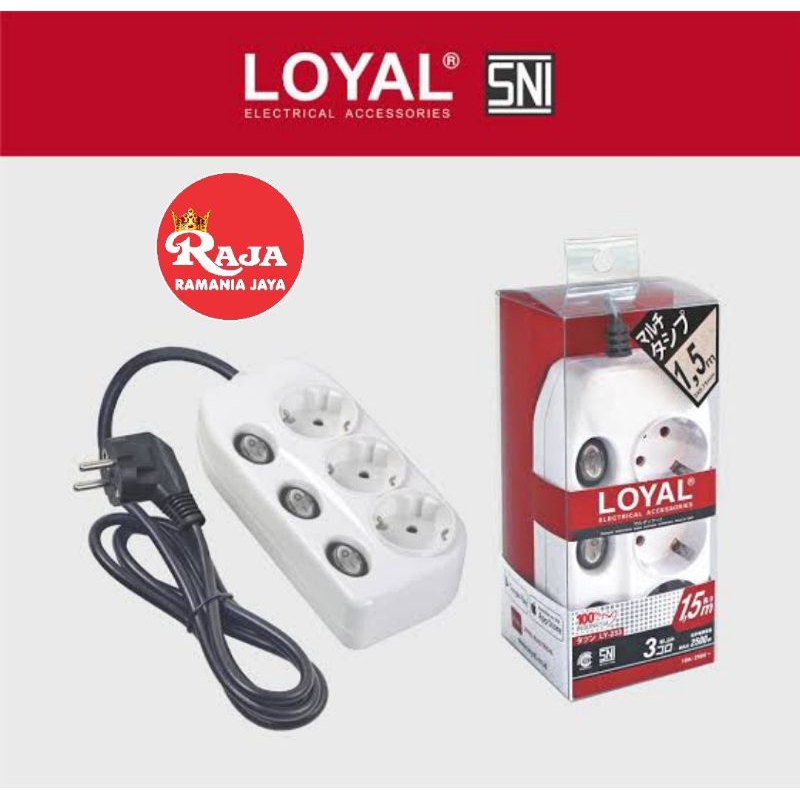 Loyal Stopkontak Exstension Soket Multi Tap 3 Lubang &amp; 4 Lubang LY-253,LY-254