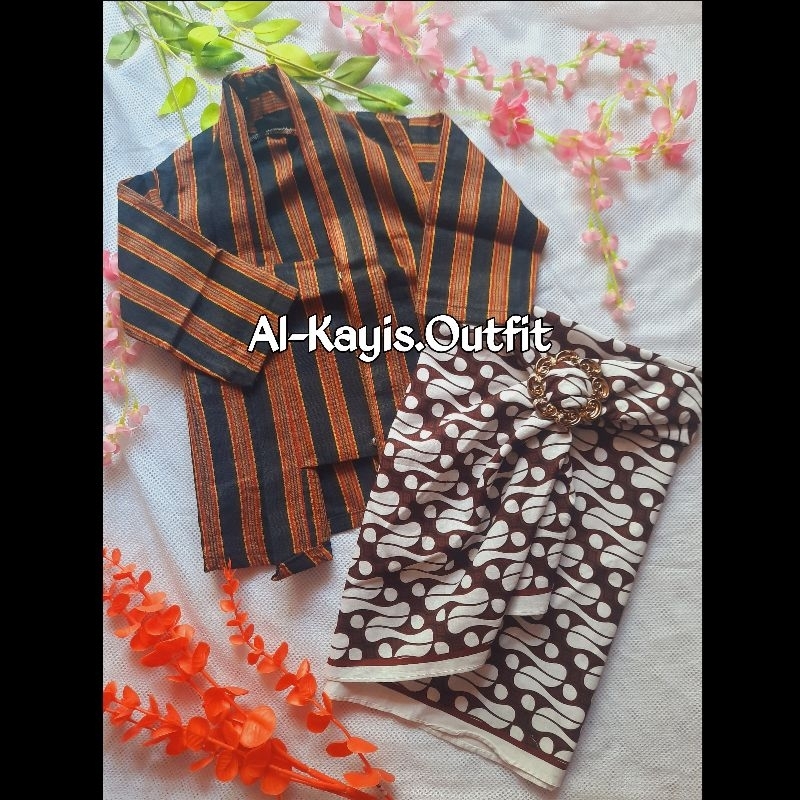 KEBAYA LURIK ANAK+ROK LILIT BATIK PUTIH