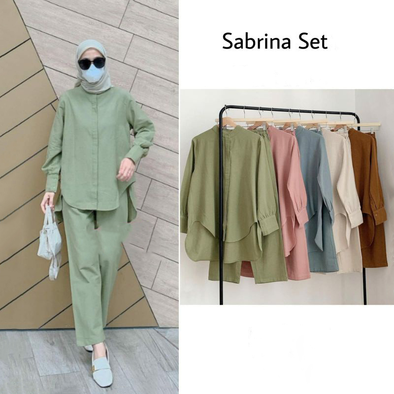 [COD] RRgemilang - Pakaian Setelan Muslim Wanita Terkini Sabrina Set Bahan Crinkle