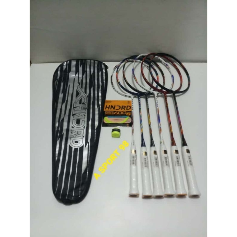 RAKET BADMINTON ORIGINAL HUNDRED HNDRD ROCK R8 LOGO PBSI
