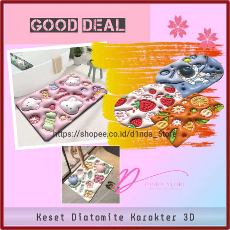 Karpet Perlengkapan Rumah Tangga Keset Diatomite Dekorasi Alas Kaki Lantai Banjarmasin 3D Motif Prin