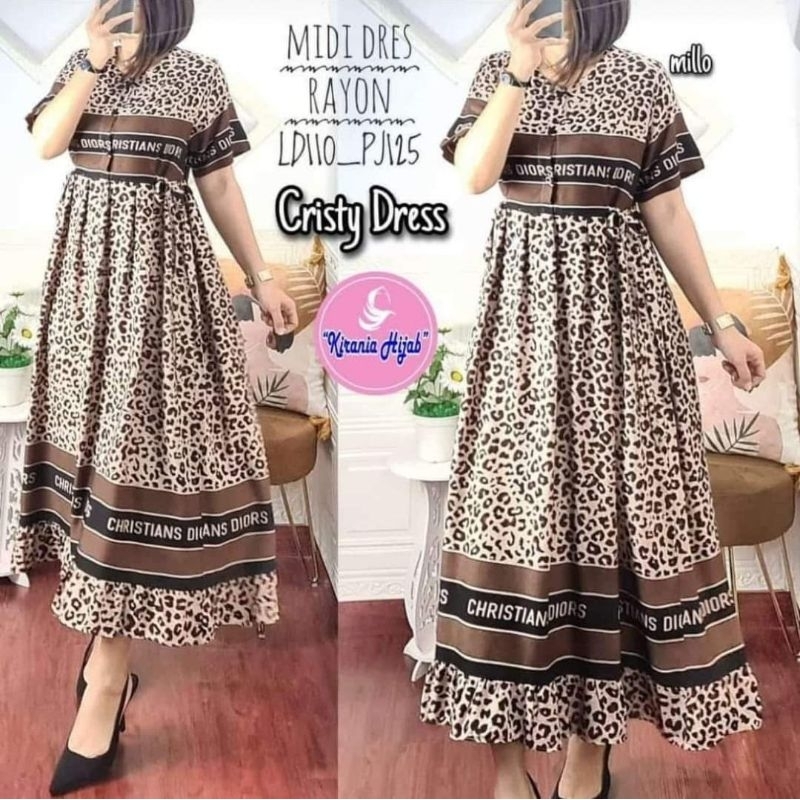 Daster Panjang Busui Semata Kaki Kekinian Dress Semata Kaki Leopard Daster Dior Lopana Collection