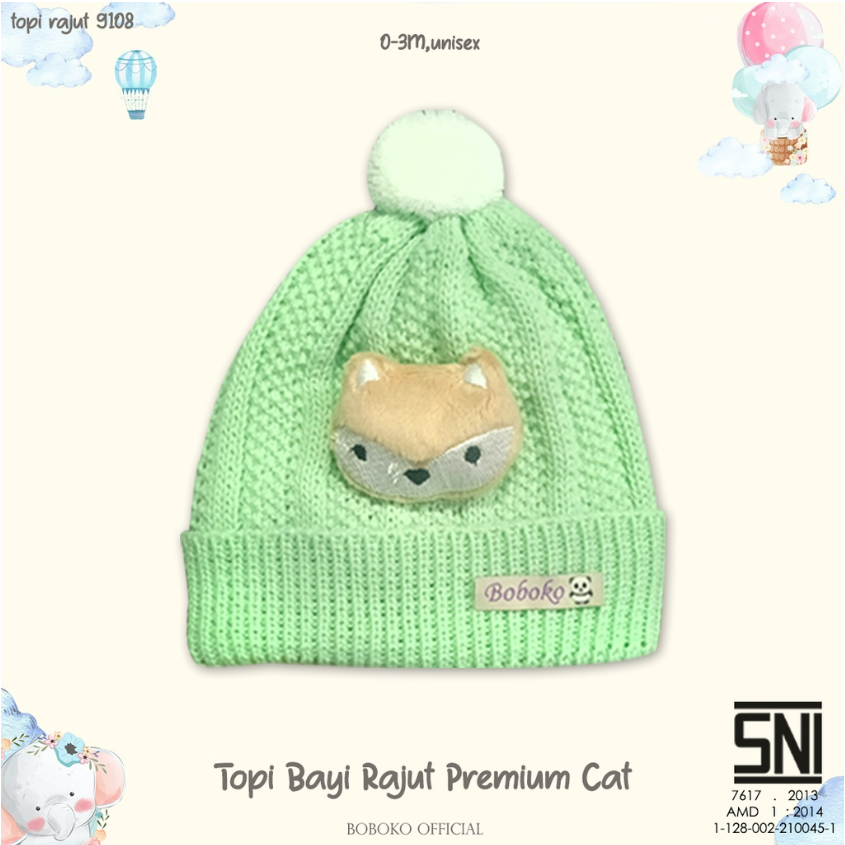 Boboko Topi Rajut Pom Fox Unisex CBKS