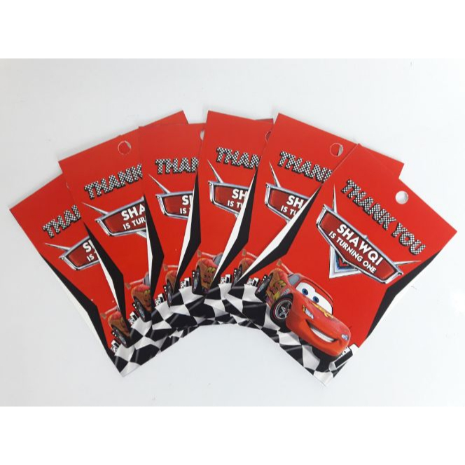 hangtag mc queen / thanks card mc queen / hangtag custom mc queen