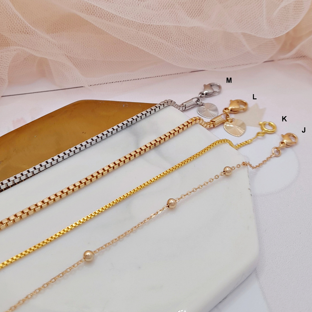 Gelang Kaki Wanita Xuping Premium Asli Anti Karat Nori Ukir Jurai Merica - BB605