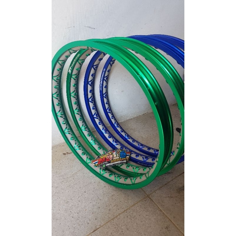 velg velk jinfei dan dft original anodise bukan di epoxy motif v line