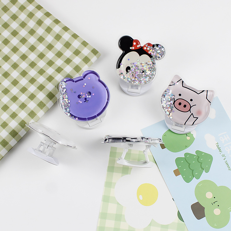 Pop Socket Water Glitter Karakter Aksesoris HP Phone Holder Cute AH077- XOBOX