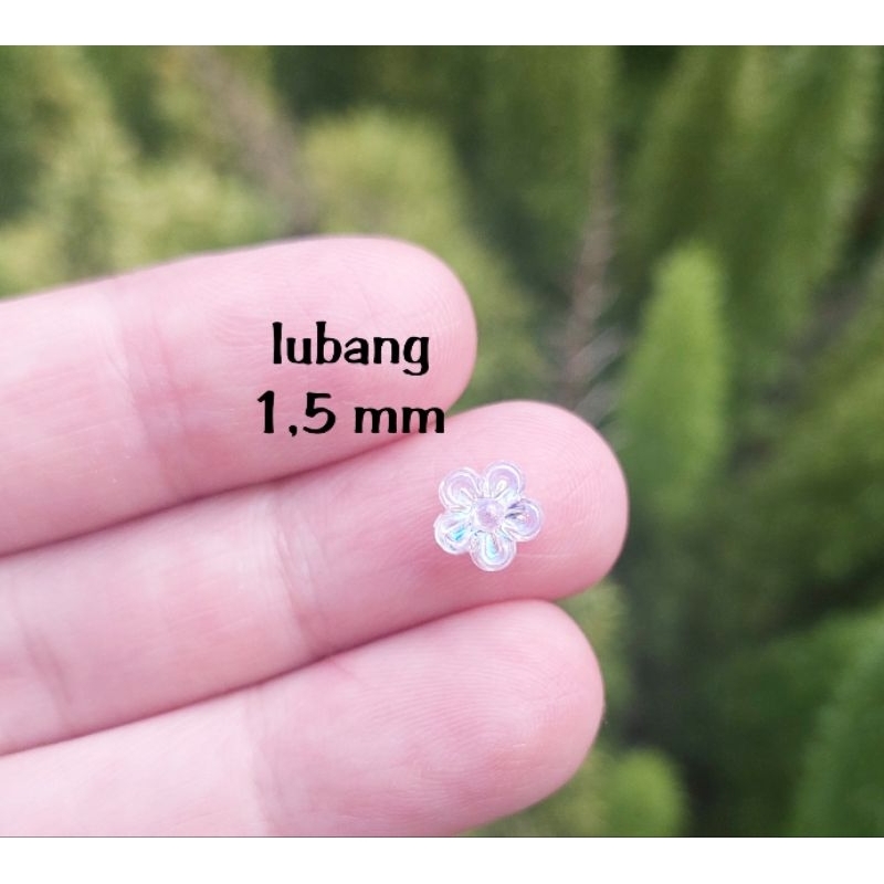 5gr. Manik bunga flower mini clear 7mm