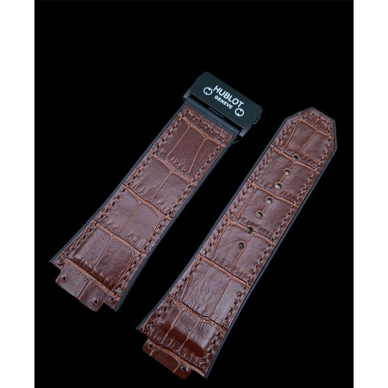 Strap tali jam tangan brand ternama coklat corak buckle 24mm