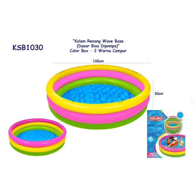 Anekamainan KOLAM RENANG ANAK PELANGI 3 RING KISUBO SWIMMING POOL 100 X 30 CM