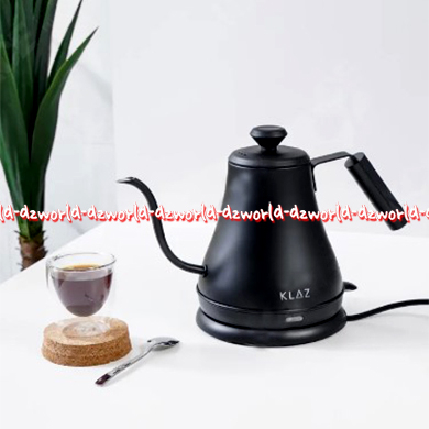 Klaz Electric Gooseneck 800ml Kettle Teko Cerek Listrik Hitam Ujung Lancip Panjang Goo Sneck Klas Black Ketel Menyeduh Kopi Teh