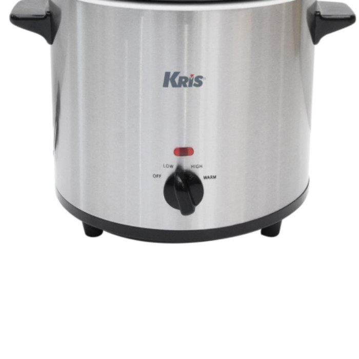 Kris Slow Cooker 3.5Liter Warna Silver Model Oval Pemasak lambat Masak MPASI Memiliki Tombol Dapat Digunakan Mengatur Suhucrock Pot Krischer 3.5 L