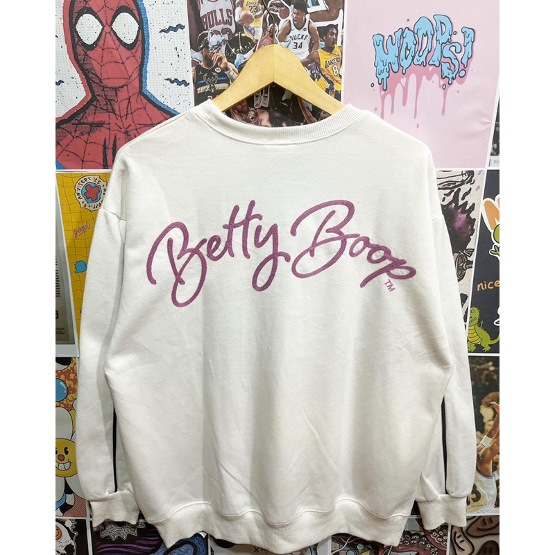 Crewneck Sweater Betty Boop White Rare