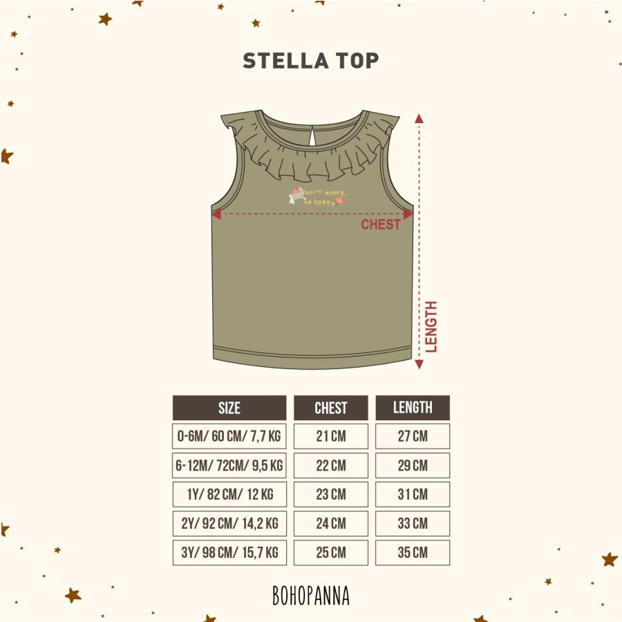 BOHOPANNA STELLA TOP BOHOPANNA/ KAOS ANAK BOHOPANNA - STELLA