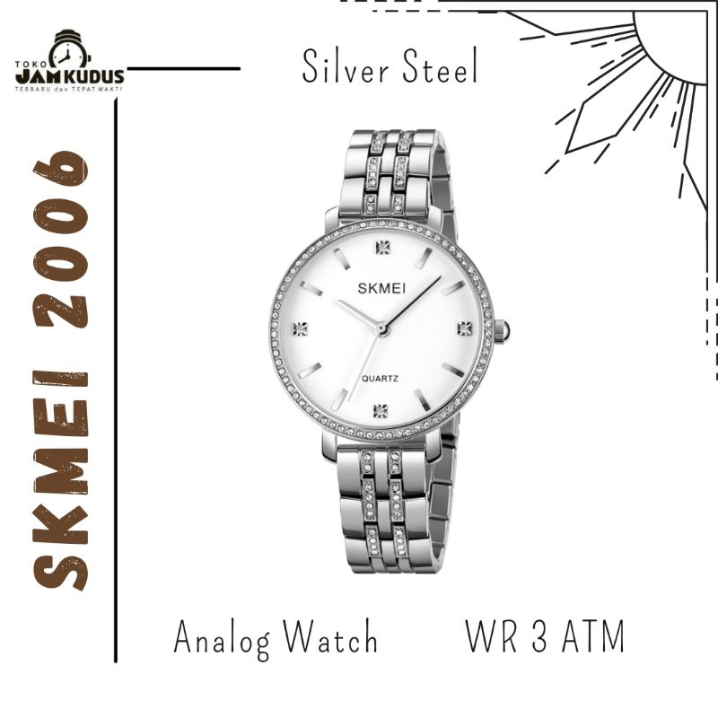 JAM WANITA ANALOG SKMEI 2006 SILVER ORIGINAL