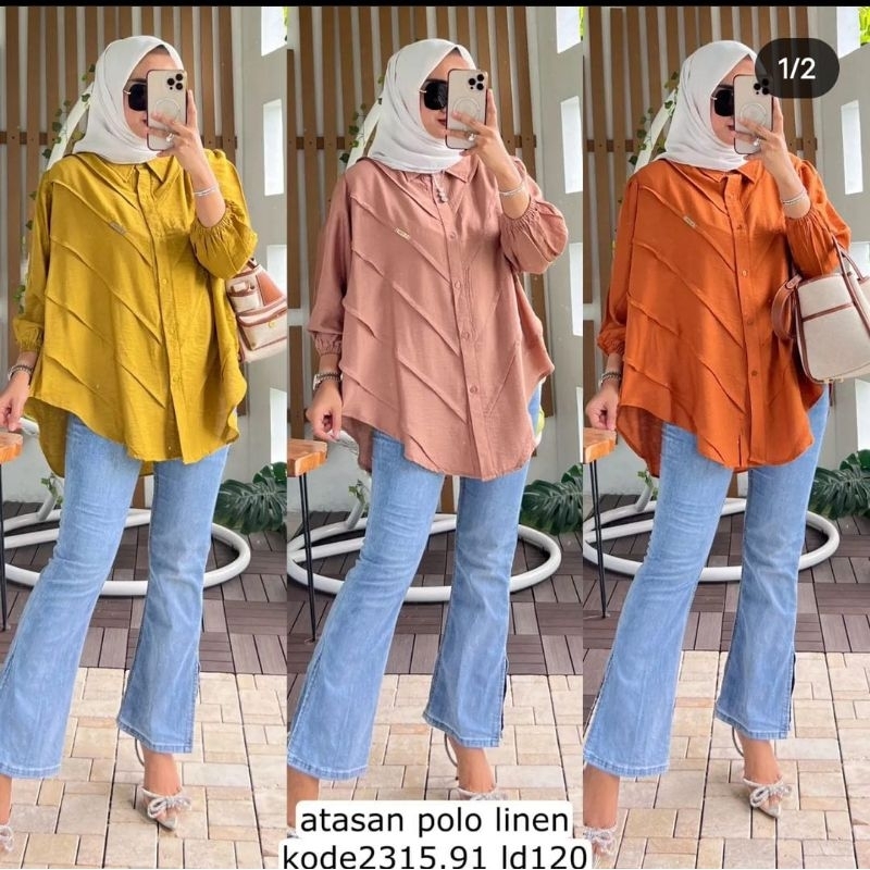 KEMEJA OVERSIZE LINEN WANITA. kemeja linen-oversized shirt linen-kemeja panjang polos-tunik polos-ke