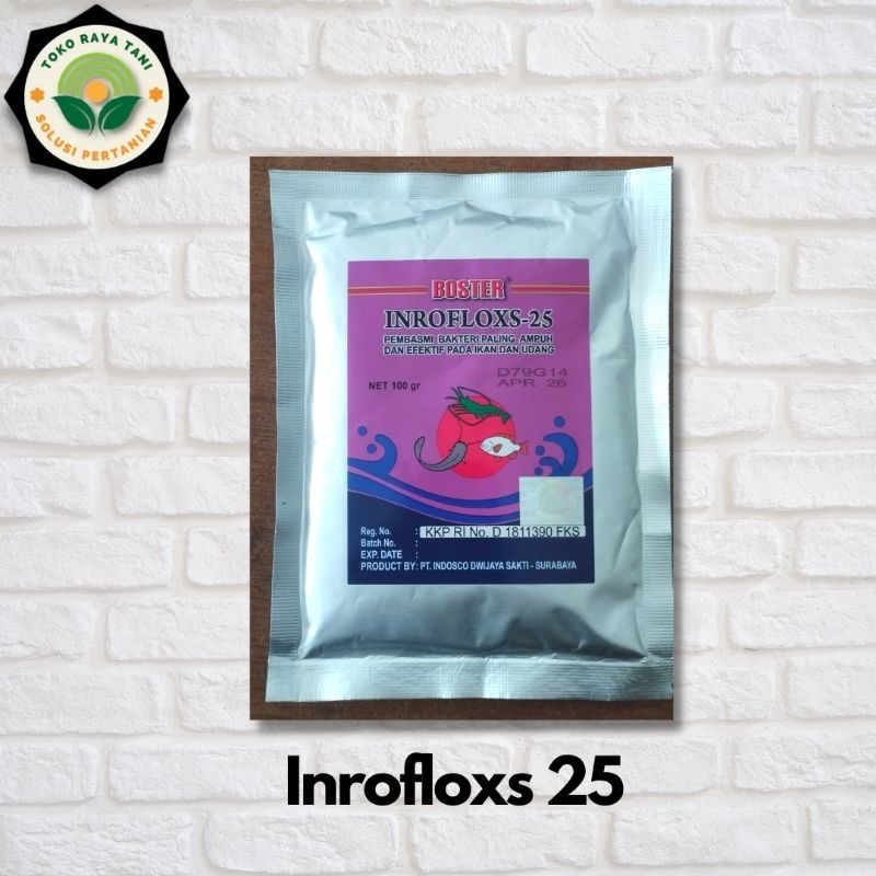 INROFLOXS 25 antibiotik ikan Isi 100gr serbuk anti bakteri