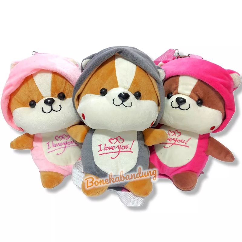 tas boneka gendong anak tupai hoodie lucu