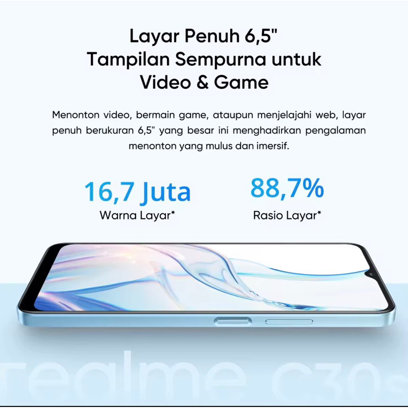 Realme C30s 4/64GB-3/32GB Garansi Resmi