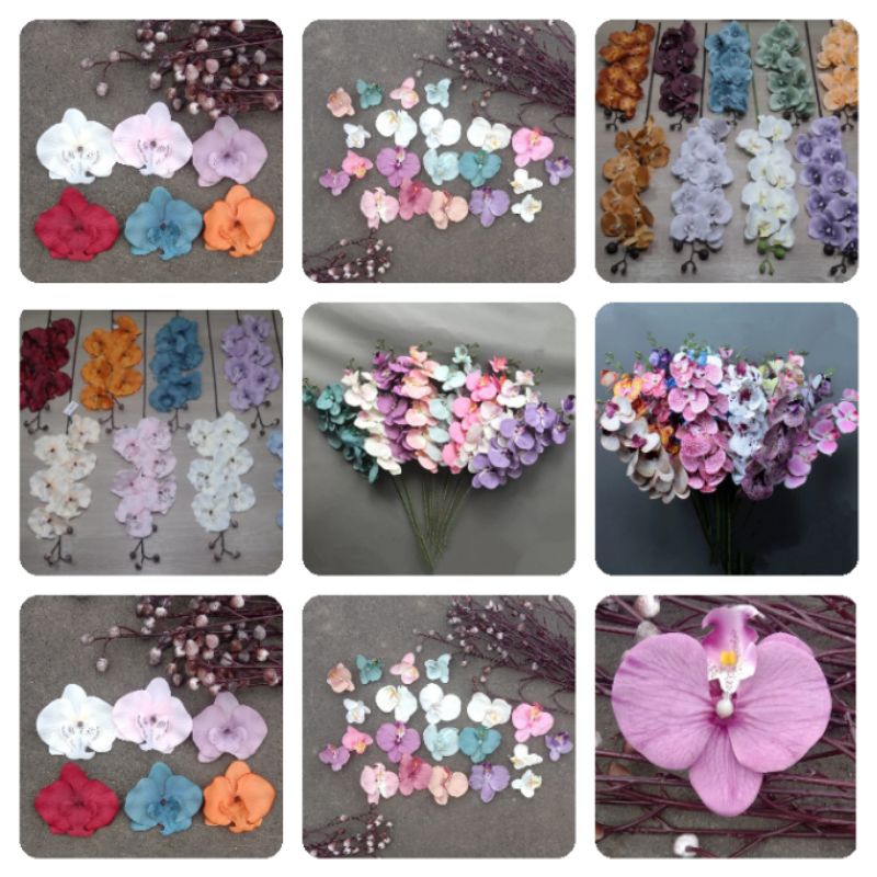 macam macam bunga anggrek kain/bunga anggrek latex/bunga anggrek spon