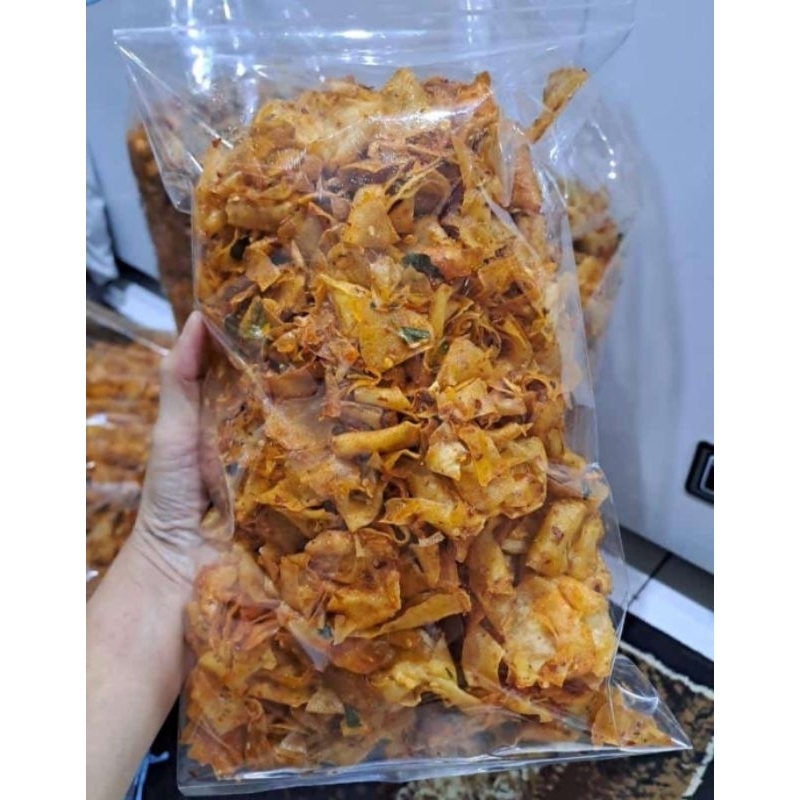 

kripik kriwil pedas renyah