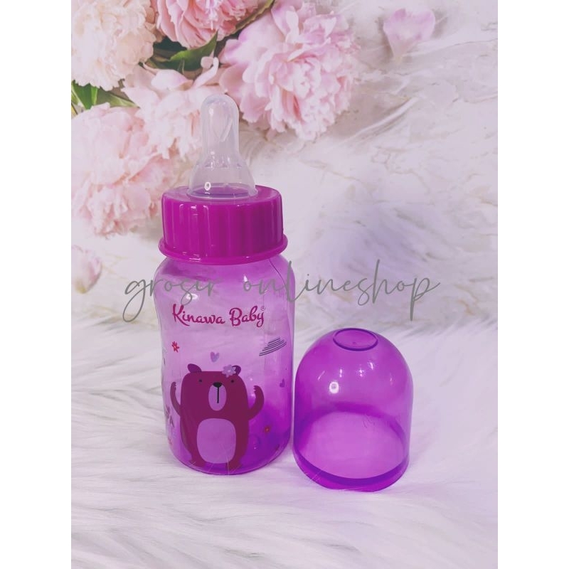 Botol Susu Kinawa Baby Gagang Karakter Bening Warna 125ml 240ml