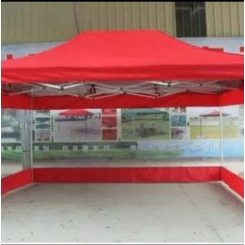 tenda lipat uk 3x4,5 premium pakai dinding 3 sisi Ket besi 1,2mm