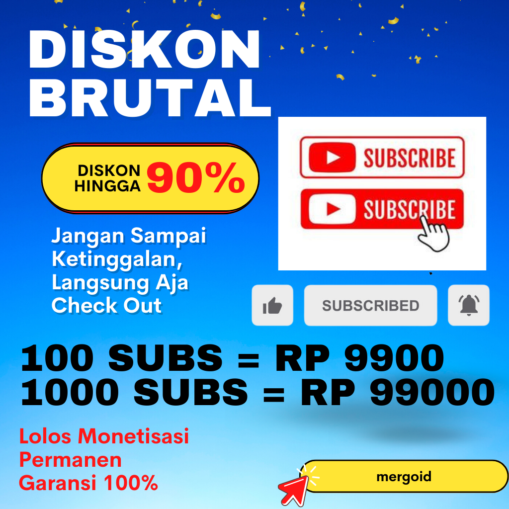 Subscriber Youtube No Drop Real  Aktif Lolos Monetisasi Subcriber Termurah