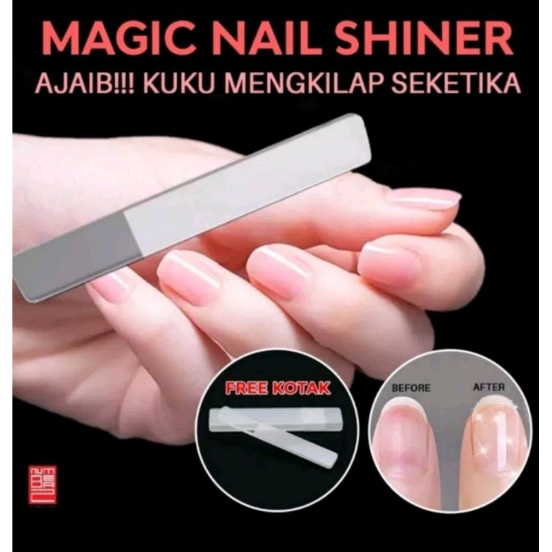 Magic nail shiner adalah alat untuk mengkilapkan kuku secara alami tanpa kutek.