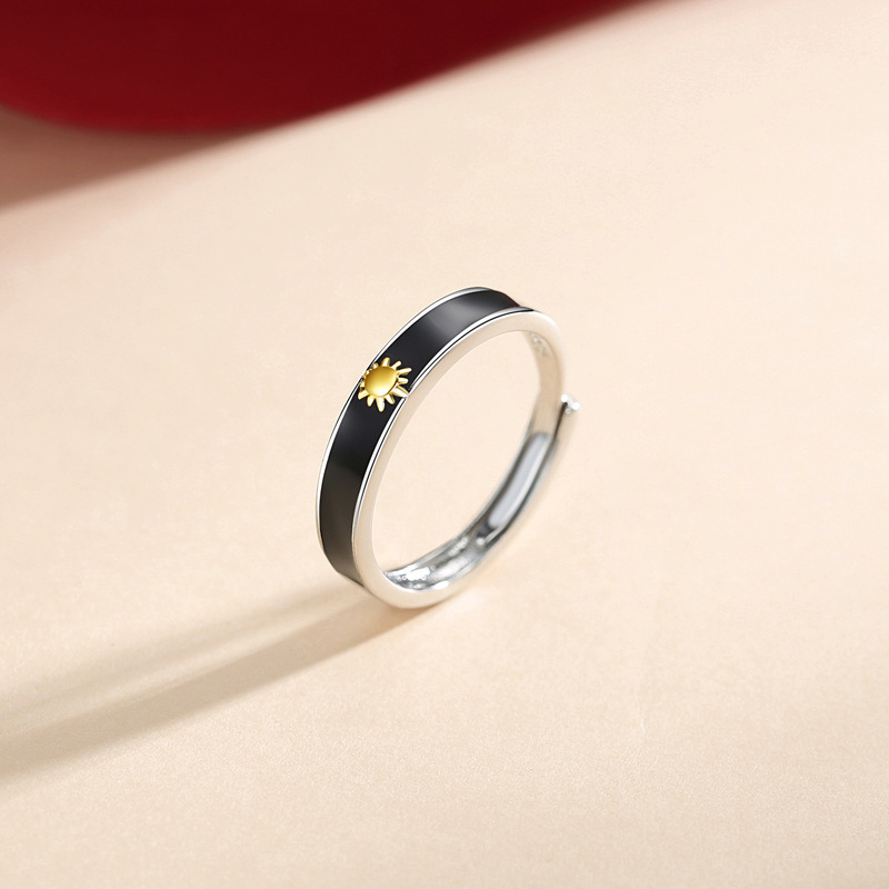 Cincin Nikah Cincin Couple Model Sun &amp; Moon Black White Limited Edition