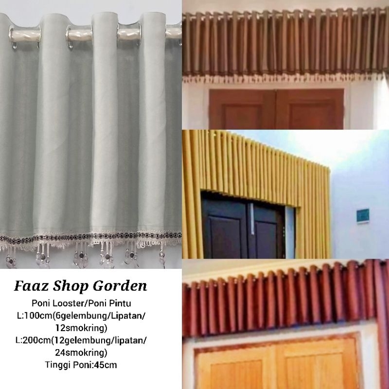 Gorden Poni Pintu Tengah Ruang Tamu Blackout Premium Gorden Poni Pintu Samping Poni Gorden Gelombang