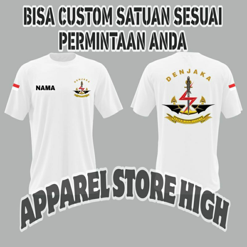 Kaos Denjaka TNI AL Lengan Pendek Baju Denjaka TNI-AL Atasan Denjaka TNI-AL Terbaru Logo Denjaka
