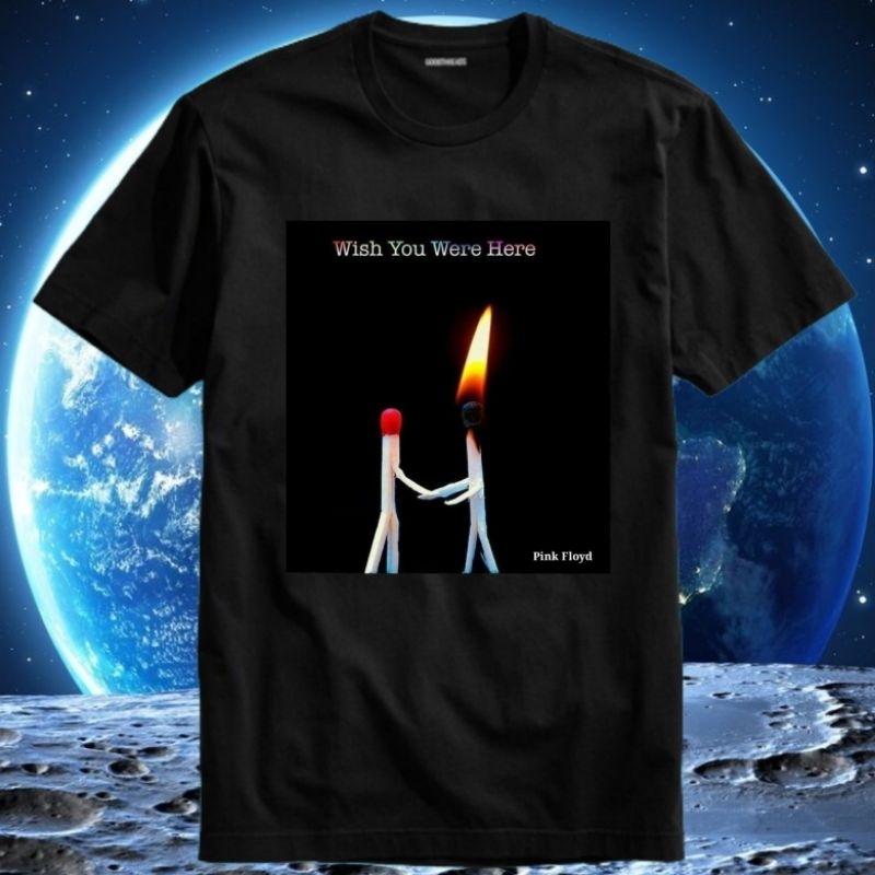 Baju Kaos Tshirt Pria Laki Cowok Cewek Unisex Band Rock Pink Floyd Wish You Were Here Monopoly Atom 