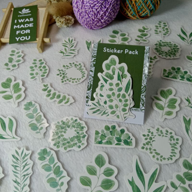 

Calicozie Sticker Aesthetic Daun Hijau Art Journal Scrapbook 10pcs